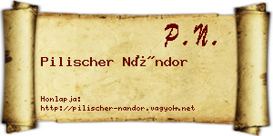 Pilischer Nándor névjegykártya